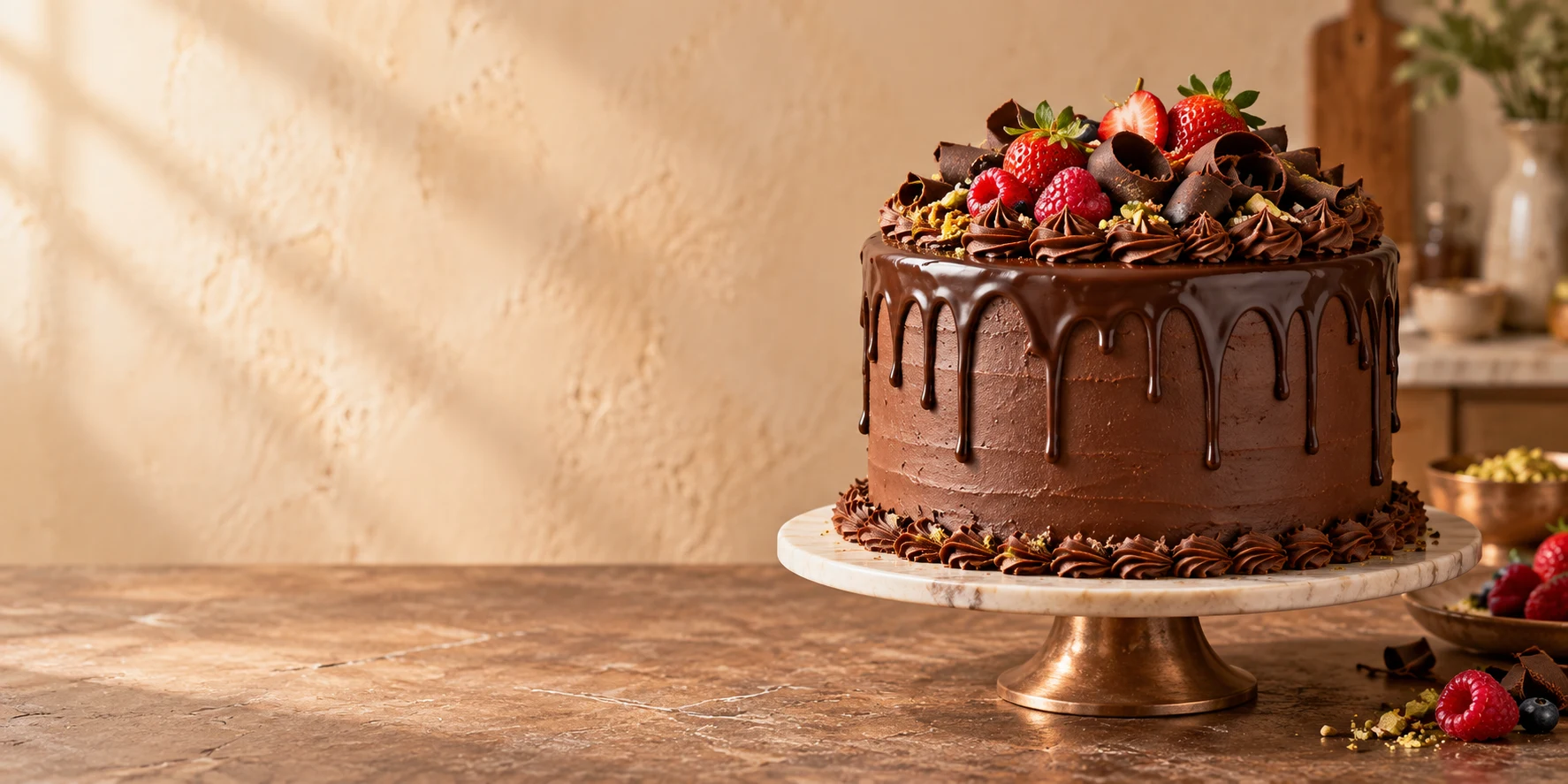 Handcrafted chocolate celebration cake prepared for a BakeSathi order